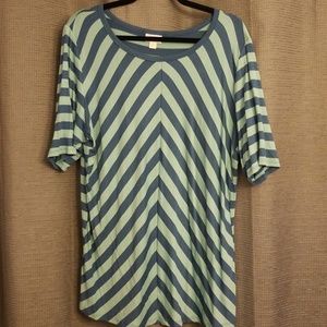 LulaRoe Gigi 3xl Light & Dark Blue Stripes